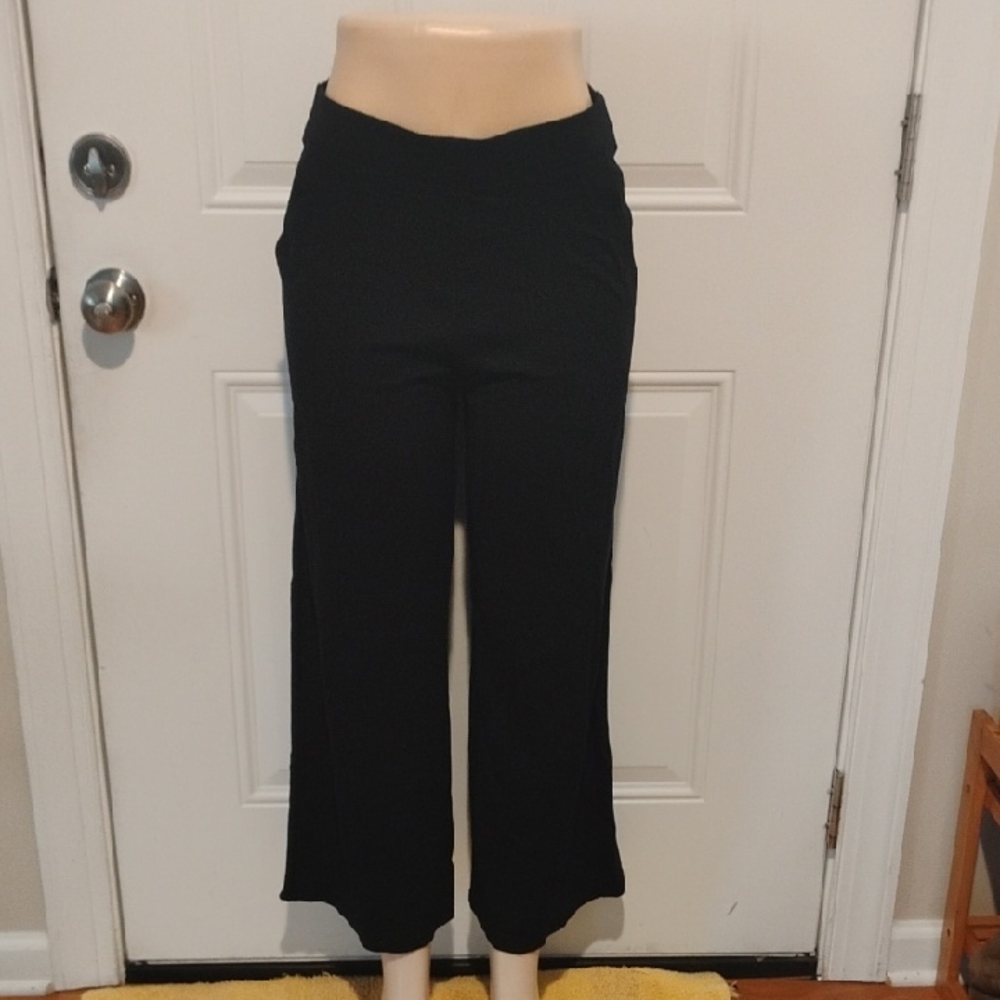 Max Studio London Black Wide-Leg Ponte Pants Size Medium